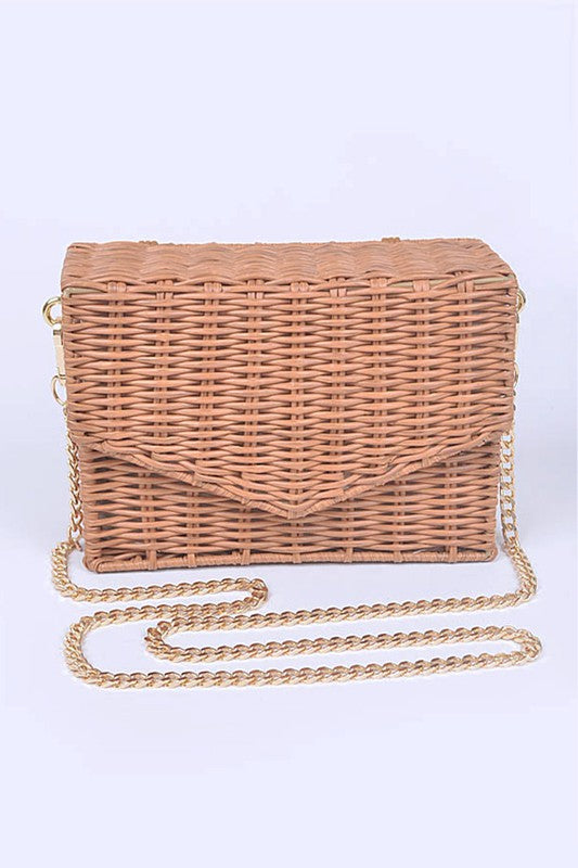 Basket Weaved Box Swing Bag