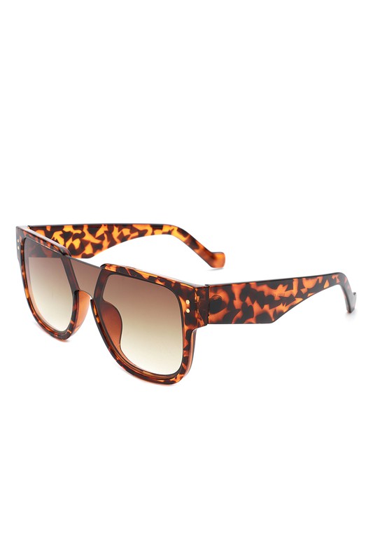 Square Oversize Brow-Bar Chic Fashion Sunglasses