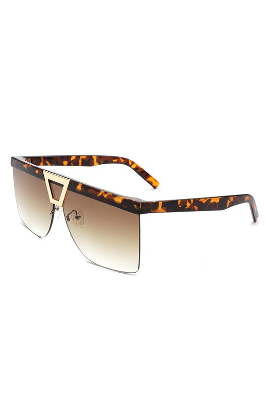 Oversize Half Frame Fashion Square Sunglasses