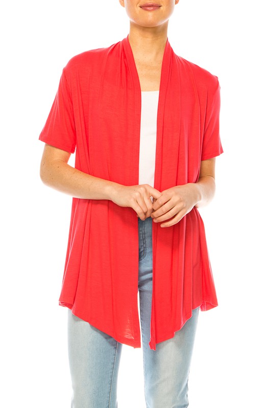 Solid, relax fit cardigan with an open front