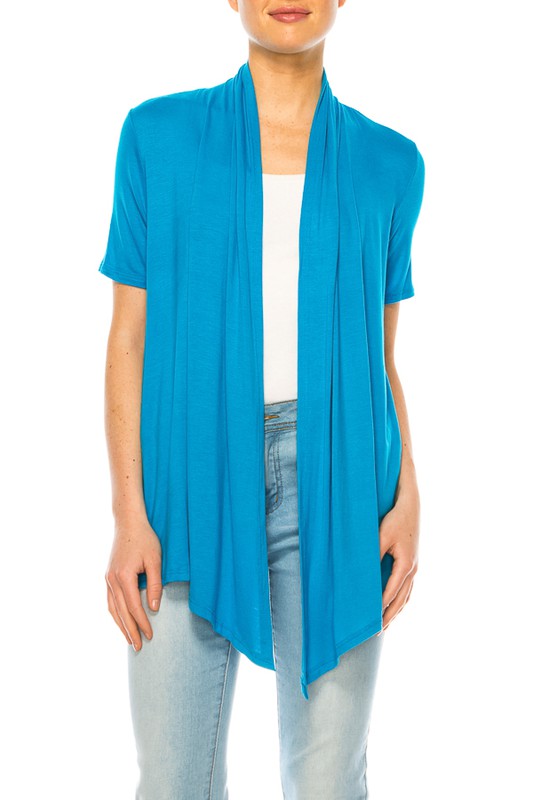 Solid, relax fit cardigan with an open front