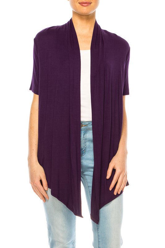 Solid, relax fit cardigan with an open front