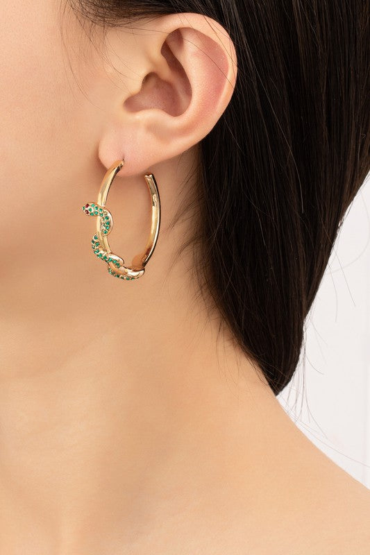 Snake hoop earrings