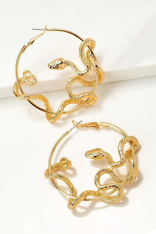 Snake hoop earrings