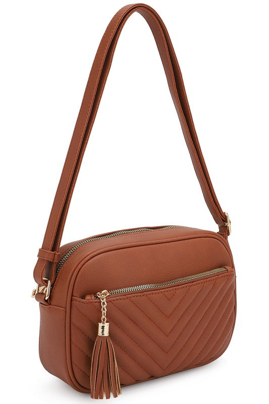 Chevron Quilted Crossbody Bag