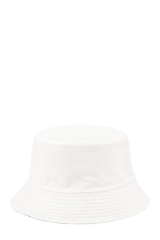 Short Brim Solid Canvas Cotton Bucket Hat