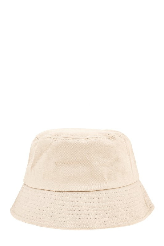 Short Brim Solid Canvas Cotton Bucket Hat