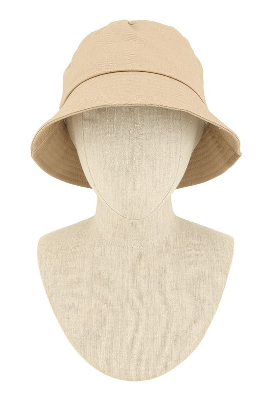 Short Brim Solid Canvas Cotton Bucket Hat