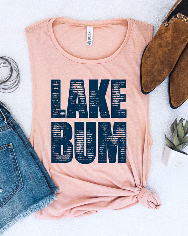 Lake Bum Graphic Bella Canvas Flowy Muscle Tank