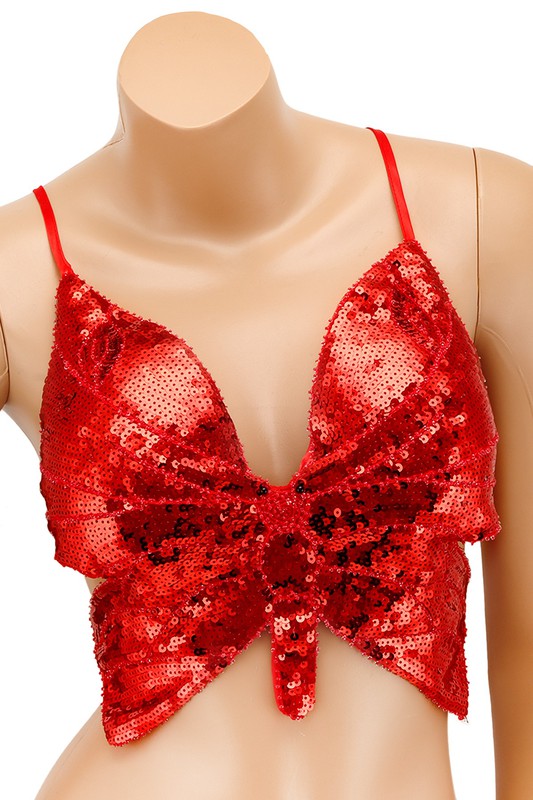 Sequin Butterfly Bra Top