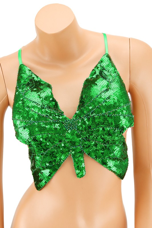 Sequin Butterfly Bra Top