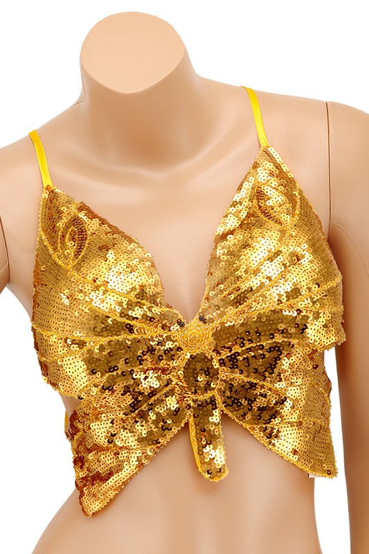 Sequin Butterfly Bra Top