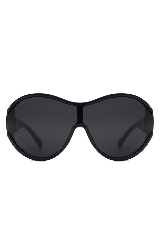 Oversize Oval Retro Curved Round Sunglasses