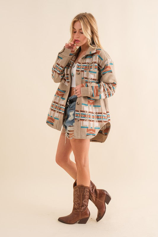 Blue B Exclusive Aztec Shirt Jacket