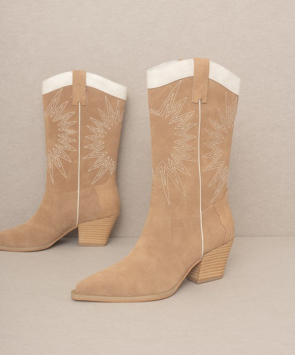 Paneled Cowboy Boots