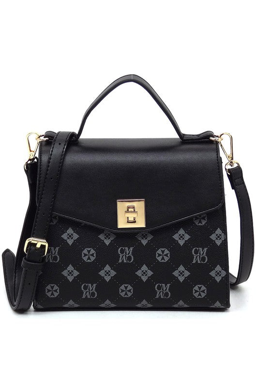 CM Monogram Twist Lock Flap Satchel