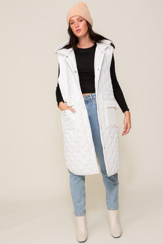 Oversized Quilted Midi Jacket