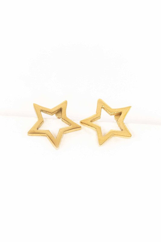 Star Outline Stud Earrings