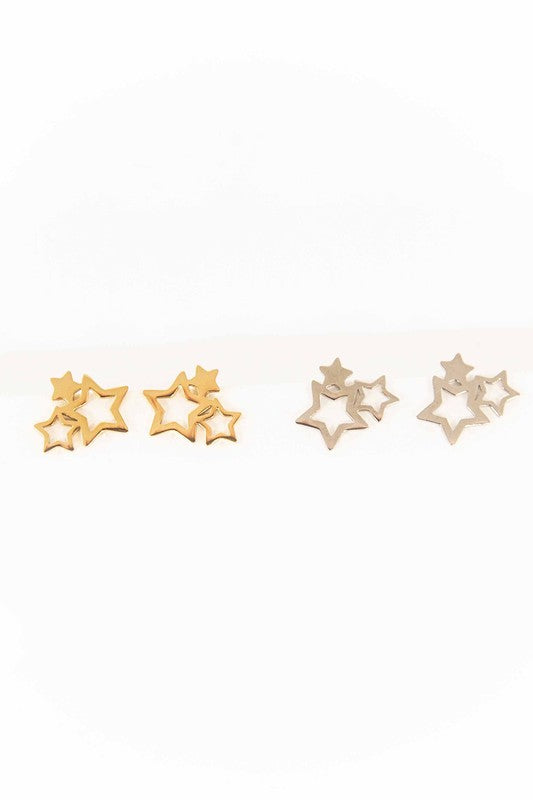 Cluster of Stars Stud Earrings