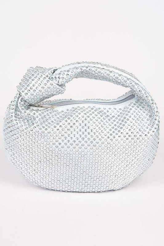 Tonal Studded Knotted Soft Clutch