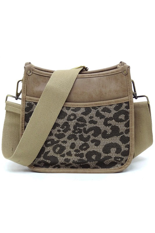 Leopard Colorblock Hobo Crossbody Bag