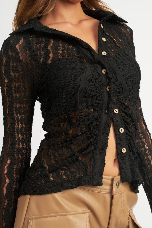 BELL SLEEVE LACE TOP