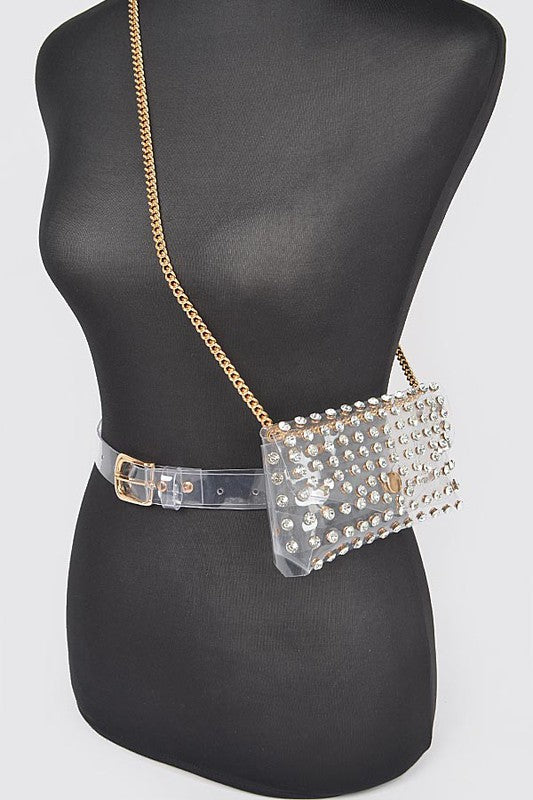 Plus Size Studded Stadium Convertible Fanny Pack