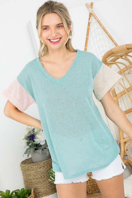 LOW GAUGE COLORBLOCK TOP