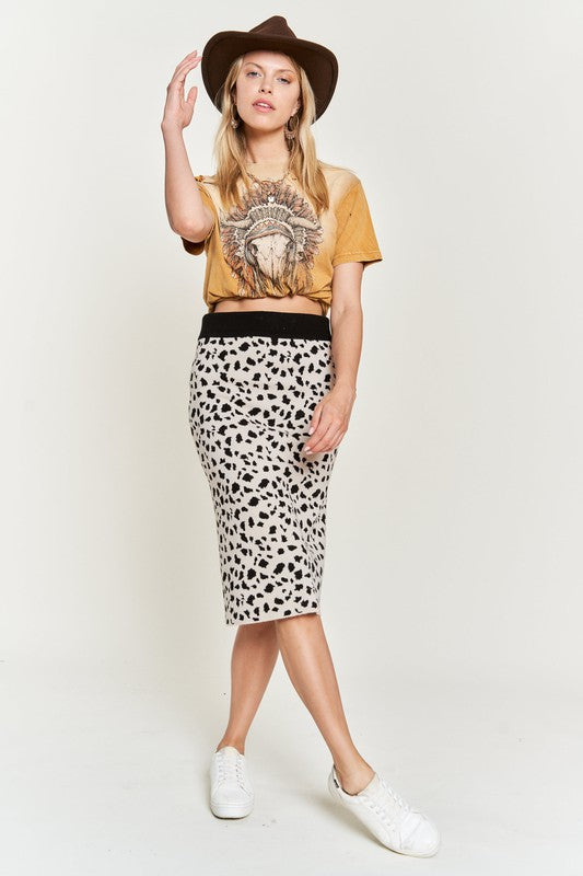 ANIMAL PRINT SWEATER SKIRTS