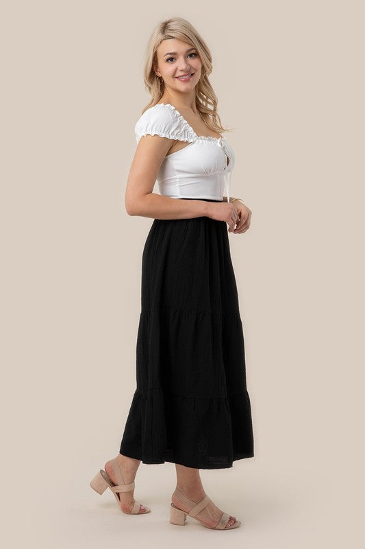 Tiered maxi skirt