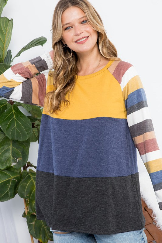 STRIPE COLORBLOCK TOP