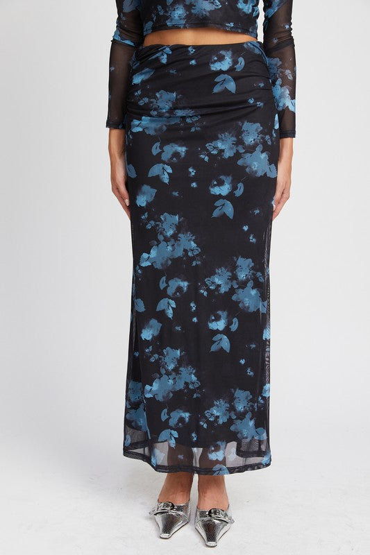 FLORAL SHEER MAXI DRESS