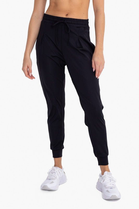 Solid Pleated Front Joggers