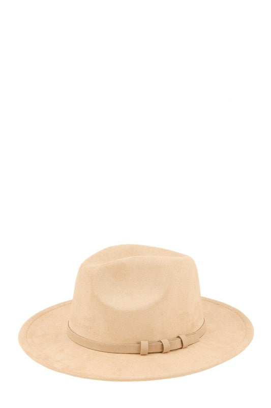 Three Ring Decorated Suede Feel Fedora Hat