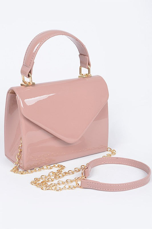 Patent Leather Top Handle Swing Bag