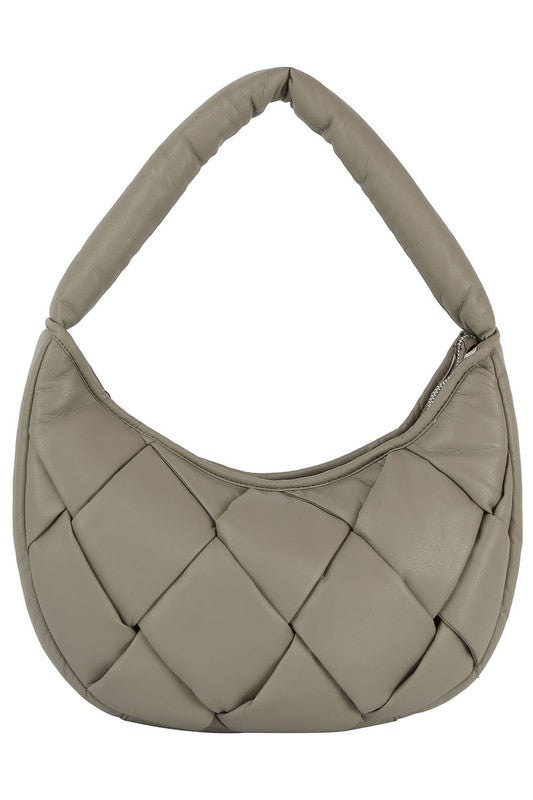 ecostitch Puffy Woven Hobo Shoulder Bag