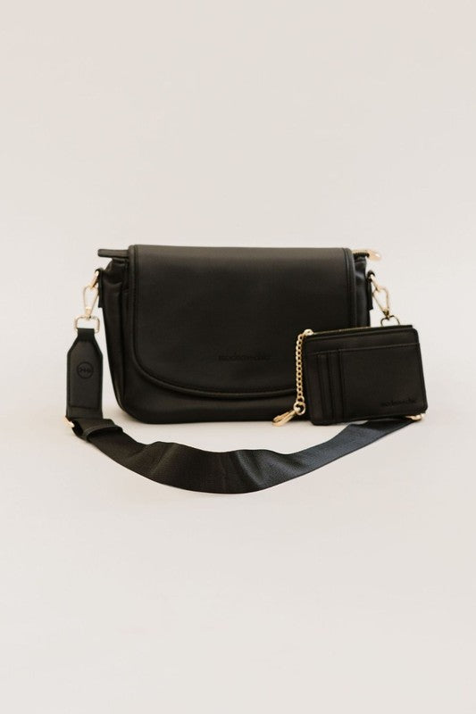 SIGNATURE CROSSBODY SHOULDER BAG WITH CARD WALLET