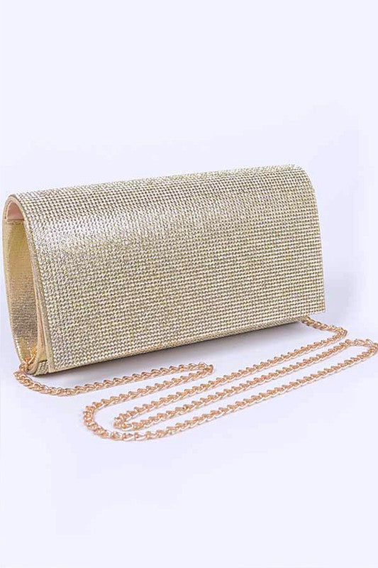 Rhinestone Metallic Evening Clutch Bag