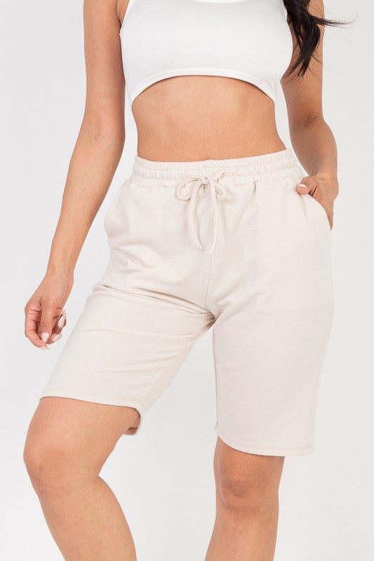 French Terry Bermuda Elastic waistband Shorts