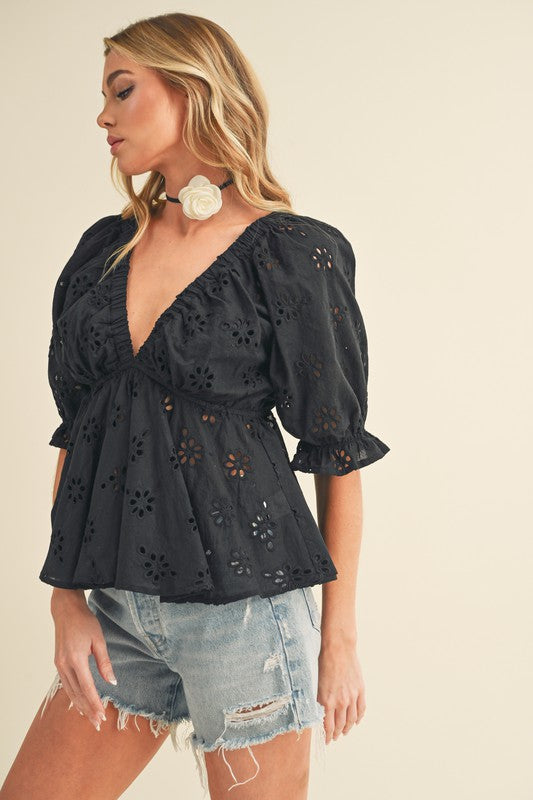 Hazle Eyelet Embroidered Top