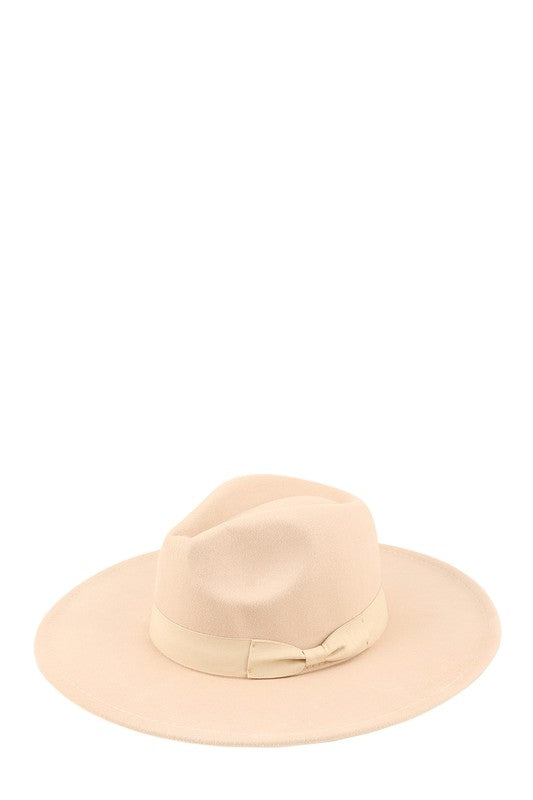 Felt Ribbon Basic Fedora Hat