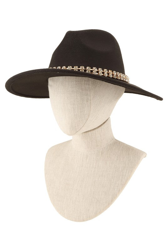 Rhinestone Accent Fedora Hat