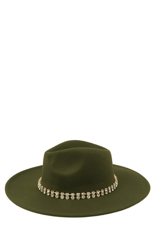 Rhinestone Accent Fedora Hat