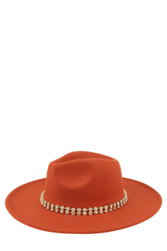 Rhinestone Accent Fedora Hat