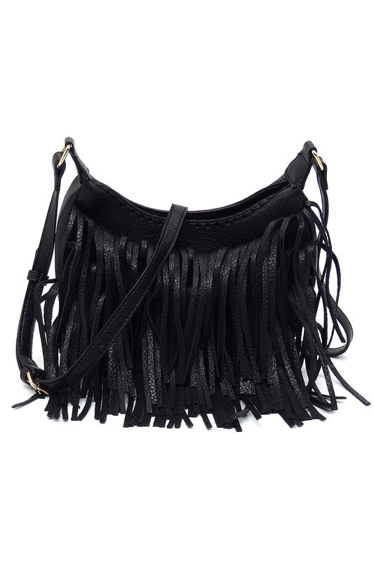 Fringe Hobo Crossbody Bag