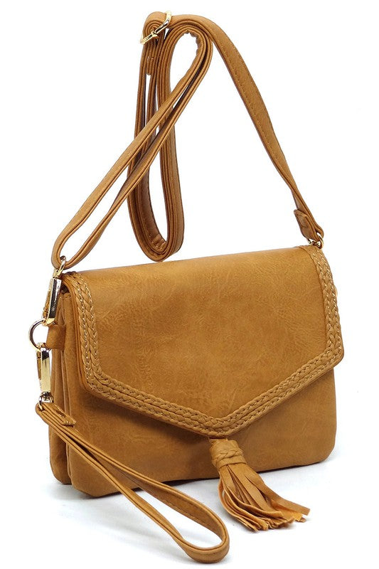 Fashion Tassel Flap Envelope Clutch Crossbody Bag