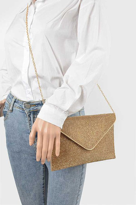 Rhinestone Statement Envelope Clutch Bag