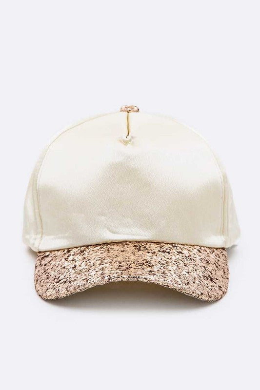 Glitter Brim Satin Cap