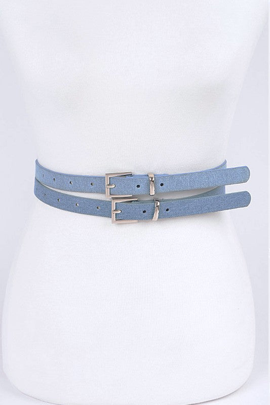 Double Skinny Denim Belt