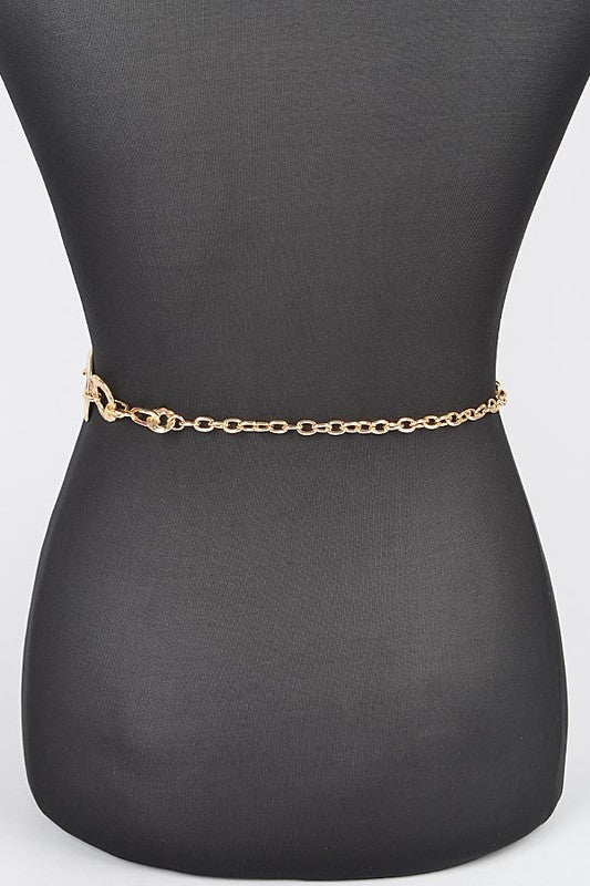 Plus Size Organic Textured Mix Link Chain Belt